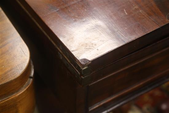 A William IV mahogany card table, W.3ft